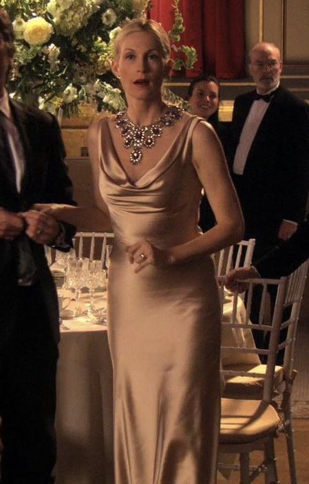 Lily van der Woodsen style elegant evening silk dress 12